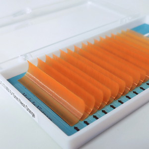Extensiones de Pestañas Individuales de Color Naranja Neón Hechas a Mano por ELFA, Fáciles de Aplicar, Tira Completa, Fibra HY LON, Naturales y Suaves - Product Image 1
