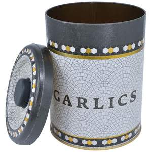 Ø 140x180mm, 2,5 LT Tapa deslizante de estaño de almacenamiento de metal Patrón de mosaico geométrico - Product Image 4