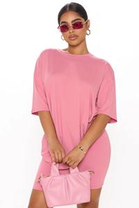 Ensemble de shorts de motard deux pièces pour femmes, ensemble de vêtements décontractés avec logo personnalisé, ensemble t-shirt à col rond de couleur unie, nouveauté 2025 - Product Image 6