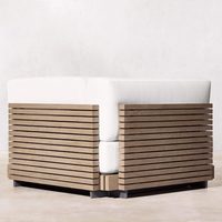 Ensemble de canapés modulaires en teck pour l'extérieur, résistant aux UV et aux intempéries, de luxe, en forme de L, pour jardin, OEM ODM