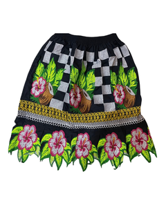 Jupe en coton brodée florale pour femmes, tenue de fête d'été décontractée imprimée pour la plage et la rue, jupe brodée en gros - Product Image 5