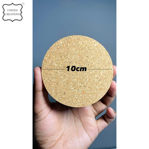 Dessous de verre ronds profonds en liège avec logo personnalisé Dessous de verre et tapis de table durables et durables Sous-verres vierges écologiques - Product Image 3