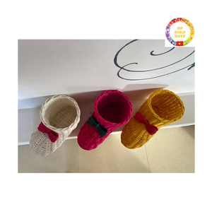 Couronne de Noël en rotin fait à la main décoration murale bohème rustique en osier naturel ornement de vacances pour la maison et la fête - Product Image 2