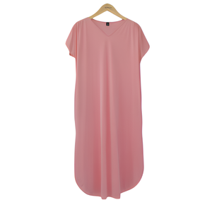 Kayla, vestido de longitud media con cuello en V para mujer, poliéster duradero de alta calidad, transpirable, cómodo, suave, informal, ecológico - Product Image 1