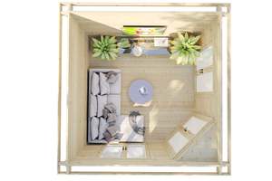 Casetta in Legno ad <span class=keywords><strong>Angolo</strong></span> - Rifugio Prefabbricato in Legno per il Giardino e il Tempo Libero all'Aperto - Product Image 3