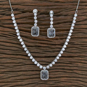 ชุดสร้อยคอพร้อมแผ่นชุบโรเดียม427543เครื่องประดับแฟชั่นเทียมขายส่งในอินเดีย - Product Image 1