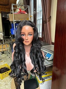 Superventas Super doble dibujado lujo rizado hinchable 13x4 encaje Frontal completo peluca transparente venta al por mayor cabello humano vietnamita - Product Image 4