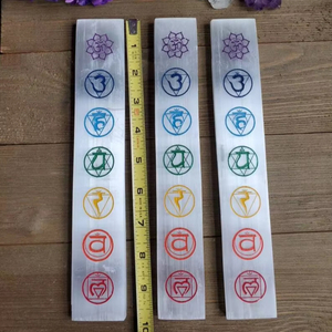 <b>Smooth</b> Polished White 7 Chakra Selenite Wand <b>Stick</b> Durable Feng Shui Healing Reiki Meditation Energy Cleansing Spiritual Chakra - Product Image 4