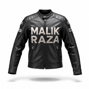 Veste de moto en cuir gaufré avec logo personnalisé de marque privée | Prix direct usine | Malik Raza - Product Image 5