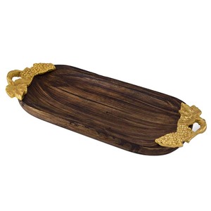 Sirviendo comida deliciosa y postre Hoteles Restaurantes y cocina casera Uso de servicio Bandejas de madera de forma irregular para servir - Product Image 6