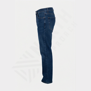 Jeans en denim pour homme, coupe slim, respirant, taille mi-haute, jambe droite, avec trou décoratif, fournisseur en gros, conception personnalisée - Product Image 3