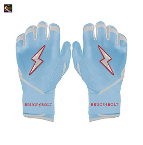 Guantes de Bateo de Béisbol Profesionales Bruce Bolt de Alta Calidad, Puños Largos, Cuero Dividido Premium, Antideslizantes, Logotipo y Diseño Personalizados - Product Image 4