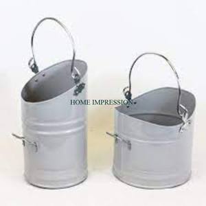 ถังถ่านหินขี้เถ้าโลหะสีเงินสำหรับลานบ้านและสวน - Product Image 6