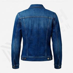Veste en denim brut teint uni à boutons recouverts pour femmes Prix bas Meilleure qualité Veste élégante à la mode Vêtements de rue Haut - Product Image 2