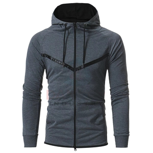Custom Oversized full Zipper Solid <b>Colour</b> Hooded with Pockets Pullover Men Hoodies High Quality Casual Sports <b>Plain</b> Hoodie - Product Image 1