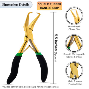 My Hair Tools Kit avec Microbead Extension Closer and Remover Plier Micro Link Pull Hook Hir Parting Ring Ring Stainless Steel - Product Image 4