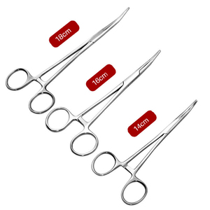 Pinces hémostatiques chirurgicales en acier inoxydable réutilisables – Options courbées et droites - Product Image 3