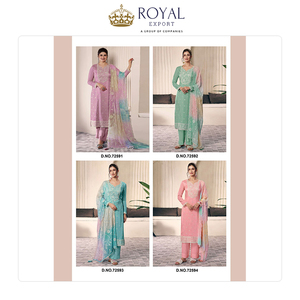 Suministro directo de fábrica Estilo tradicional Clásico Ropa informal Viscosa pesada con impresión digital y bordado Traje DE TRABAJO Salwar - Product Image 5