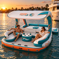 Plateforme flottante gonflable pour les loisirs en lac et en mer, grand ponton rond pour les événements sociaux et les activités ludiques