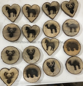 Posavasos redondos ecológicos naturales de madera con grabado de alta calidad - Product Image 2