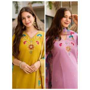 Nueva Colección de Tela Chandar de Viscosa Pesada con Bordado de Lentejuelas para Salwar Kameez - Ropa Moderna para Fiestas - Product Image 6