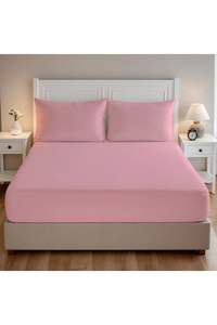 Ensemble de drap-housse rose double taille (160x200)(62 "x 78") literie douce, durable et confortable pour une nuit de sommeil parfaite - Product Image 5