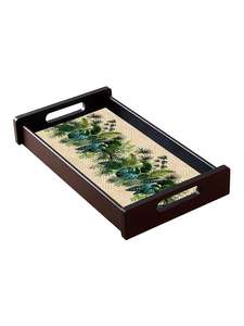 Bandeja decorativa de madera impresa Bandeja de mesa hecha a mano para aperitivos de té y decoración Bandeja de madera de diseñador hecha a mano a precio barato - Product Image 6