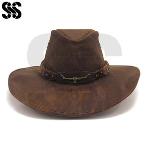 Sombrero de Cuero Occidental/Equitación para Hombre, Sombrero de Vaquero Ajustable, Mejor Venta, Sombrero Informal, Duradero, para Exteriores, Colores Personalizados - Product Image 2