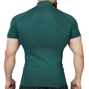 Camiseta Deportiva de Compresión para Verano, Cuello Redondo, 100% Algodón, Gruesa, Transpirable, Ecológica, para Correr, 180 Gramos - Product Image 4