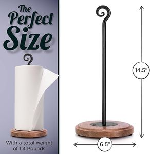 Porte-serviettes en papier décoratif en bois et en fer pour comptoir (noir) - Product Image 4