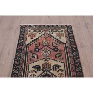 Turkish Rug, Small 2.4x3.5 ft Vintage Rug, <b>Red</b> Bordered <b>Wool</b> Rug - Product Image 4