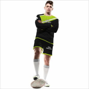 Conjunto de camiseta atlética y pantalones cortos para hombre con cintura elástica Conjunto de camiseta y pantalones cortos de moda para hombre Aspecto informal de calle - Product Image 2