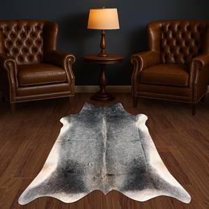 Tapis en peau de vache naturelle de qualité supérieure Tapis décoratif en cuir gris foncé - Product Image 1