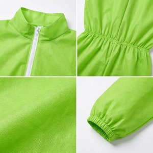 Combinaison de travail unisexe verte en polyester, anti-poussière, avec capuche, tenue de protection - Product Image 6