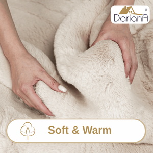 Tweed Beige Faux Fur Rug Soft Plush Anti-Slip Decorative <b>Carpet</b> 60x120 cm - Product Image 5