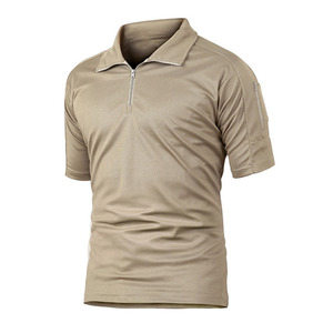 Fabricante de ropa deportiva Poliéster Táctico Cremallera Polo Logotipo personalizado Hombres Caza Polo Camisas - Product Image 5