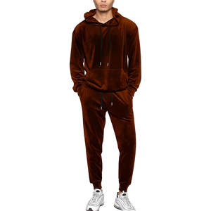 Men's Printed Solid Maternity <b>Velour</b> Tracksuit with <b>Hoodies</b> and Trouser Set - Product Image 2