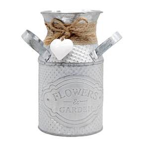 Design à la mode Fleur Vase Rustique Ferme Vase En Métal Galvanisé Lait Peut Étain Français Pays Vase Seau pour La Décoration Intérieure - Product Image 6