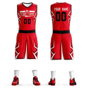 เครื่องแบบบาสเกตบอลแบบระเหิด100% โพลีสเตอร์สีสวยพิมพ์ลายเต็มตัว - Product Image 1