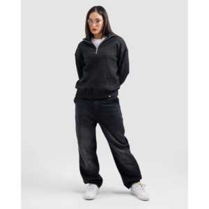 เสื้อสเวตเตอร์คอเต่าแบบซิป ¼ ตัว แขนยาวครึ่งแขน ทรงเข้ารูป ผ้าแคชเมียร์ สำหรับฤดูใบไม้ร่วงและฤดูหนาว  ลายพิมพ์โลโก้ ปิดด้วยซิป - Product Image 2