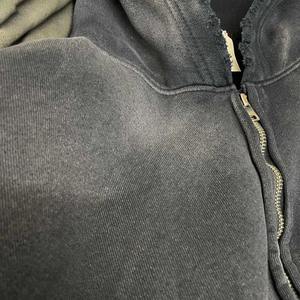 OEM Service Vente en gros Poids lourd Conception personnalisée Bon Vintage Distressed Acid Wash Zipper Hoodie pour les hommes à bas prix à vendre - Product Image 6