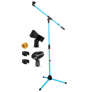 5 Core Mic Stand Floor Height Adjustable <b>Tripod</b> Microphone Stands w Extending Telescoping Boom Arm - Product Image 1