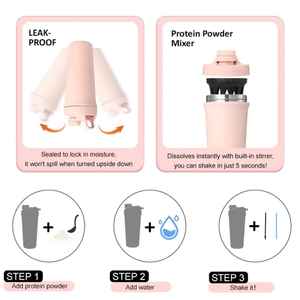 Bouteille de shaker à protéines à large ouverture sans BPA de 26 oz |   Thermos isotherme en acier inoxydable 304 avec poignée, isolation thermique 12-24h - Product Image 3