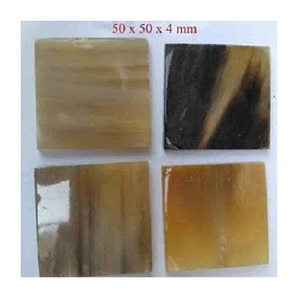 Dessous de verre en résine de corne de buffle naturelle de haute qualité Styles ronds et carrés Tapis de boisson absorbant l'eau avec un look unique - Product Image 2