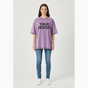 Camisetas de talla grande personalizadas para mujer, camisetas informales de gran tamaño, cómodas, holgadas, de algodón pesado de alta calidad - Product Image 6