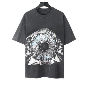Venta al por mayor de alta calidad 100% algodón 230G estampado lavado gota hombro peso pesado Hiphop de gran tamaño personalizado Unisex hombres camisetas - Product Image 5