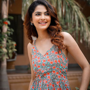 Vintage Floral Elegance sérigraphié 100% coton robe lavable Midi longueur évasée respirant pour les Occasions décontractées quotidiennes - Product Image 1