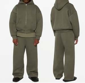 Ensemble Survêtement Personnalisé à Épaules Gouttes pour Hommes Surdimensionné Baggy Jogging Blanc Sweat à Capuche Lourd et Pantalon de Survêtement - Product Image 1