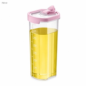 750ml Plastic Oil Dispenser Bottle with Flip Spout Lid Measuring Scale for Kitchen Cooking Oil Vinegar Sauce Storage - Product Image 1