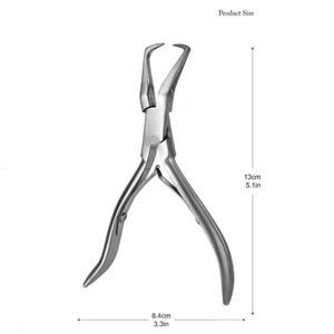 Pince pince aiguille 3 pièces trousse à outils pour Micro anneau lien perle Extensions de cheveux humains acier poli écologique - Product Image 1